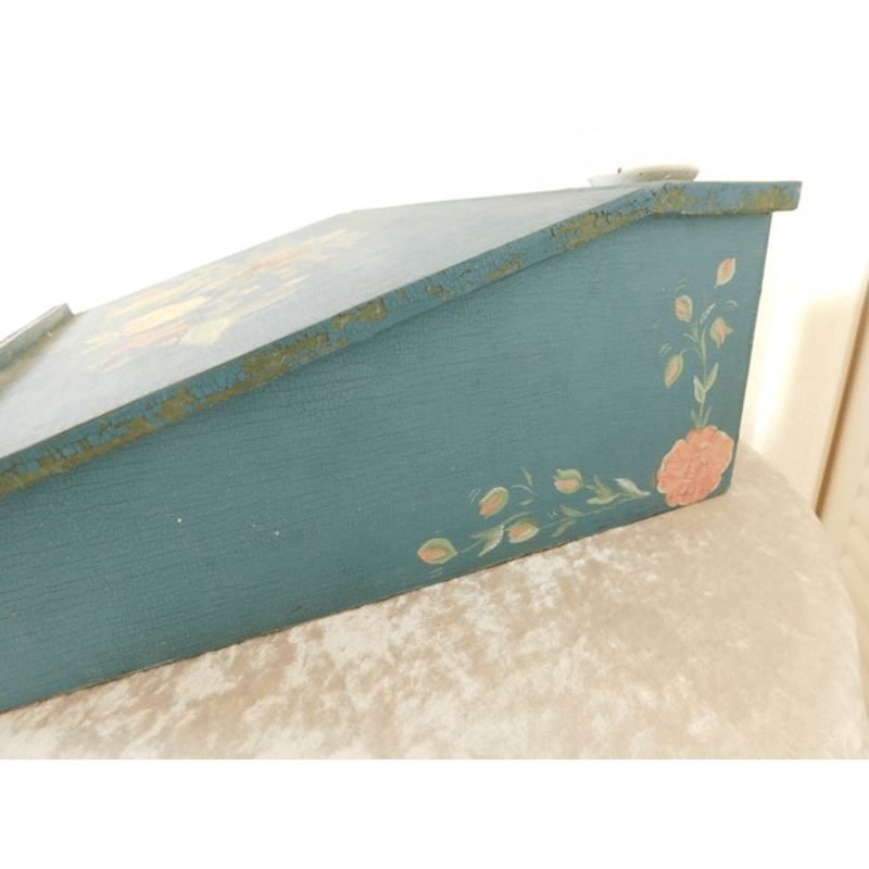 フランス ライティング トールペイントのボックス ブロカント [h028