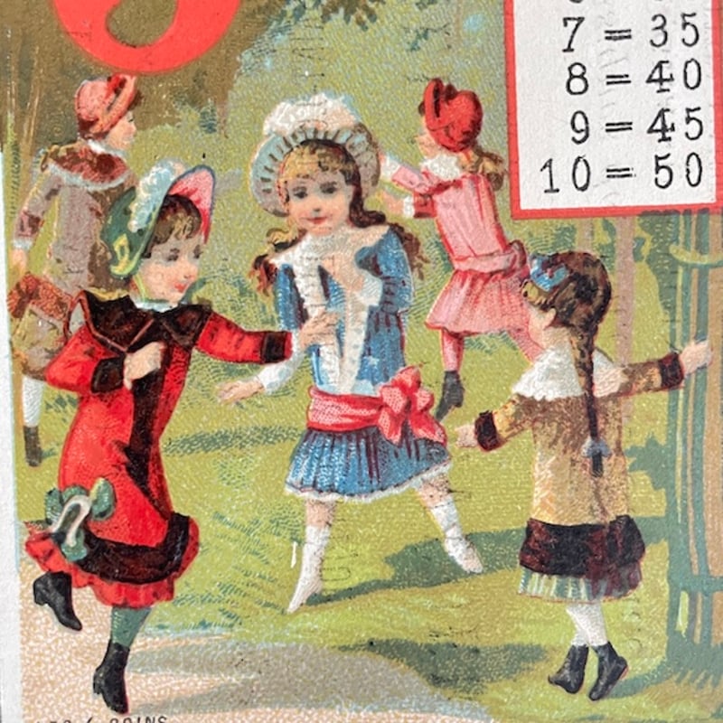 フランスアンティーク少女のクロモス フランスアンティーク少女のクロモス