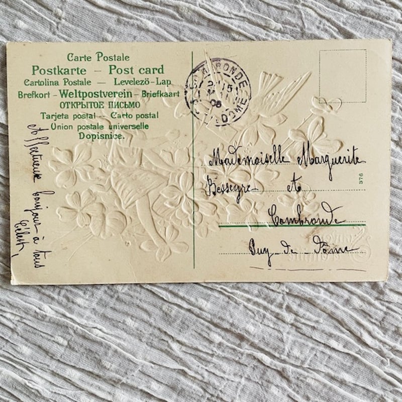 お取り置きフランスアンティークポストカード＊可愛い少女＊サラちゃんとエレンちゃん お取り置きフランスアンティークポストカード＊可愛い少女＊サラ