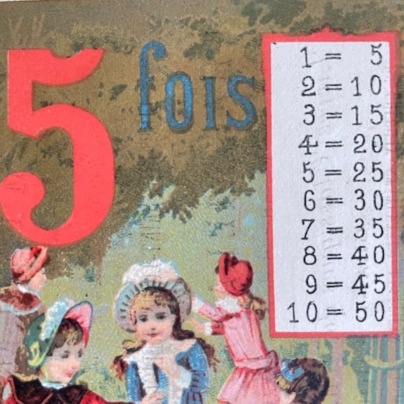 フランスアンティーク少女のクロモス フランスアンティーク少女のクロモス フランスアンティーク