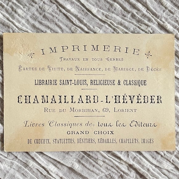 フランスアンティーク少女のクロモス フランスアンティーク