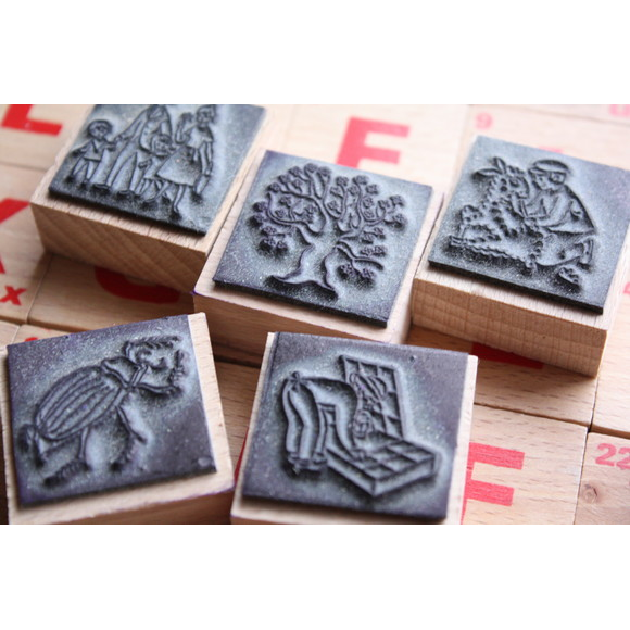 レア　フランスアンティークスタンプ　フェルナンナタン社箱入りスタンプ11個セット レア フランスアンティークスタンプ フェルナンナタン社箱入り