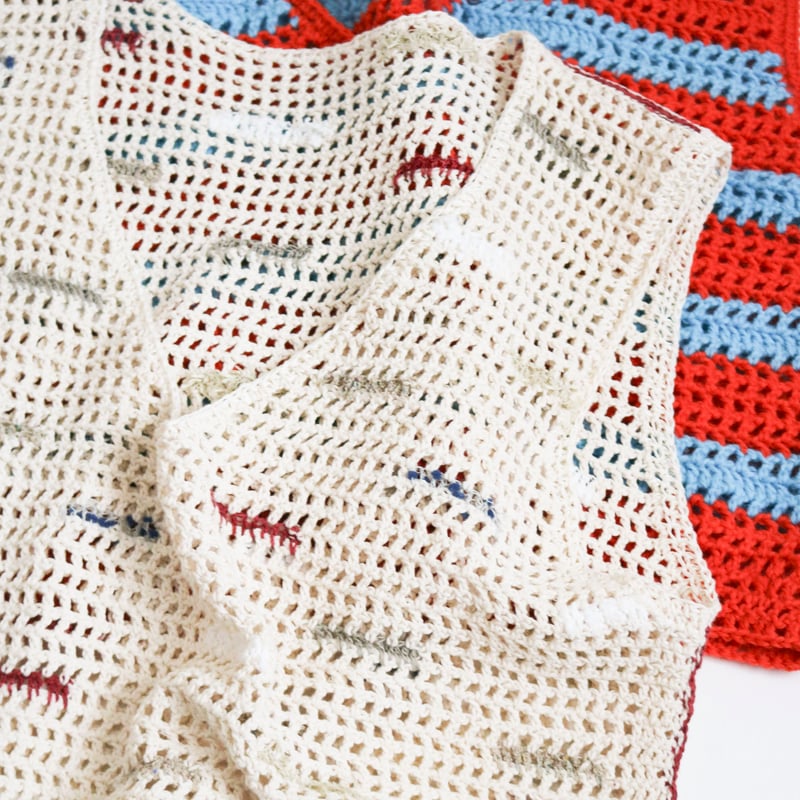 DL編み図］ネップ模様のクロシェベスト／crochet／p.11 | 112_STORES店