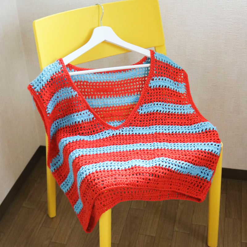 手編みベスト DL編み図］ネップ模様のクロシェベスト／crochet／p.11 | 112_STORES店