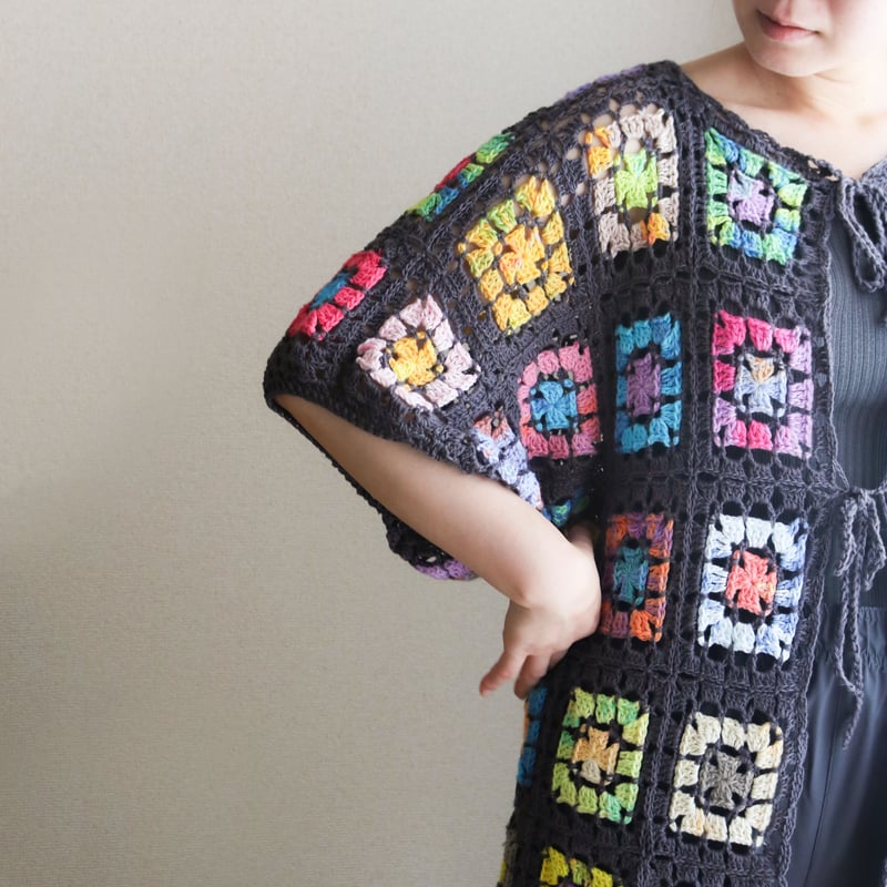 DL編み図］2種の毛糸を楽しむクロシェカーディガン／crochet／p.8