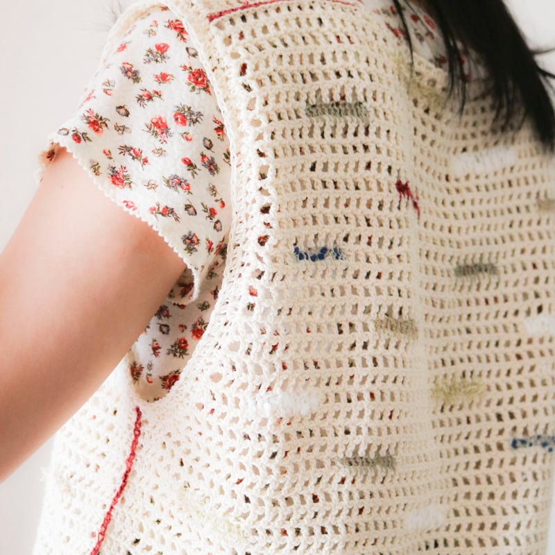 DL編み図］ネップ模様のクロシェベスト／crochet／p.11 | 112_STORES店