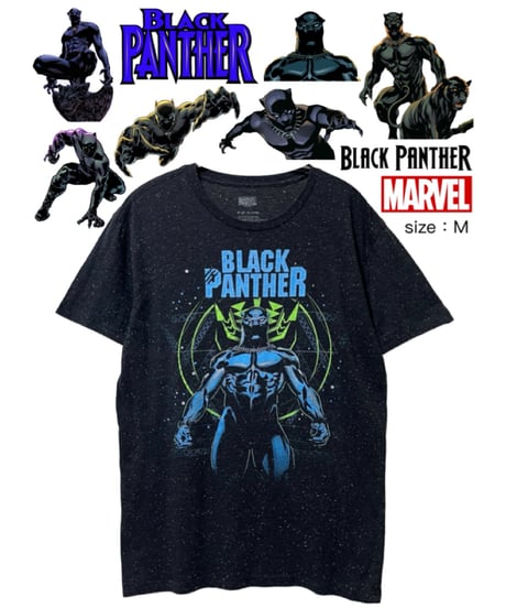 BLACK PANTHER　Tシャツ　M　ダークグレー　ネップ柄 　USA古着