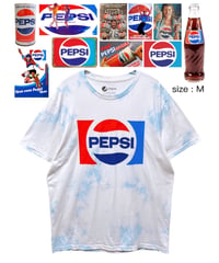 PEPSI　70年代ロゴ　Tシャツ　M　ダイタイ柄　白✕青　USA古着