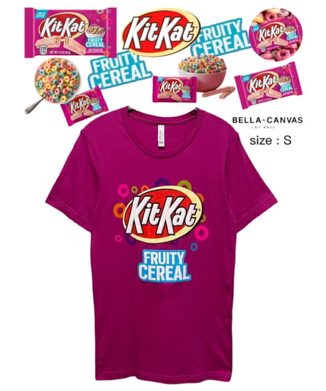 Kit Kat　FRUITY CEREAL　Tシャツ　S　マゼンダ　USA古着