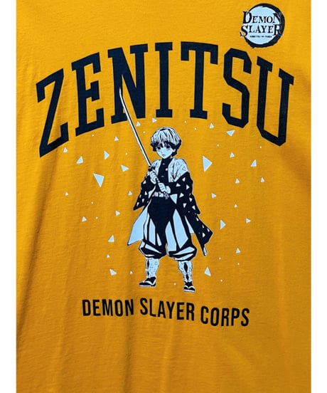 DEMON SLAYER　ZENITSU　Tシャツ　L　カラシ色　USA古着