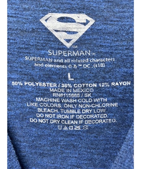 SUPERMAN　Tシャツ　L　青　USA古着