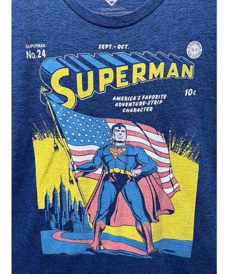SUPERMAN　Tシャツ　L　青　USA古着