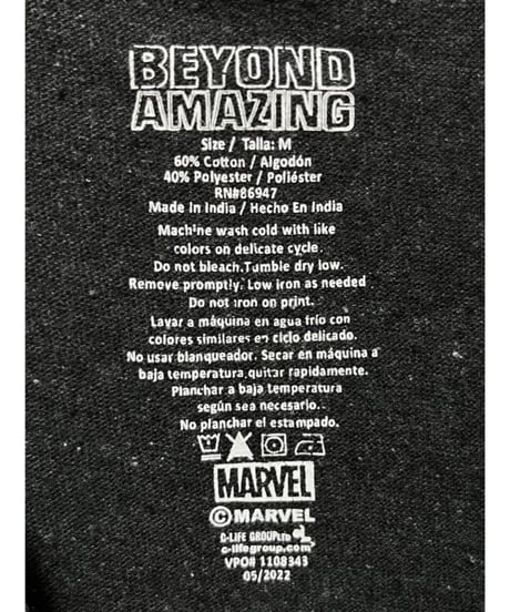 SPIDER-MAN　Tシャツ　M　ダークグレー　USA古着