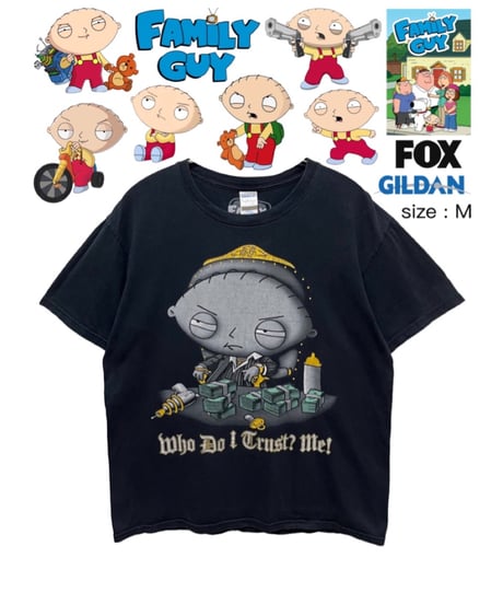 Family Guy　Stewie　Tシャツ　M　黒　USA古着