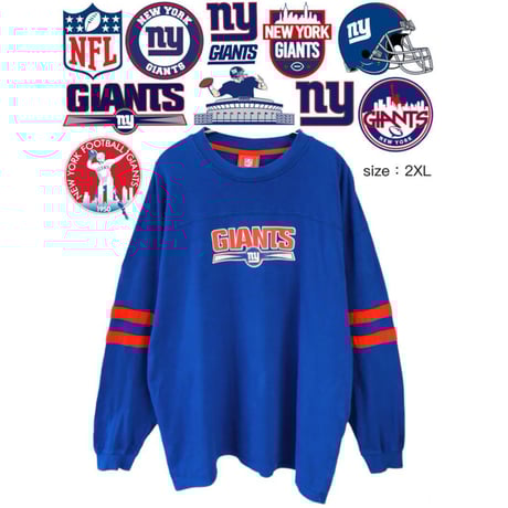 NFL　New York Giants　長袖Ｔシャツ　2XL　青　USA古着