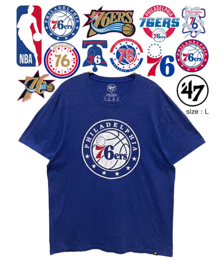 NBA　Philadelphia 76ers　Tシャツ　L　青　USA古着