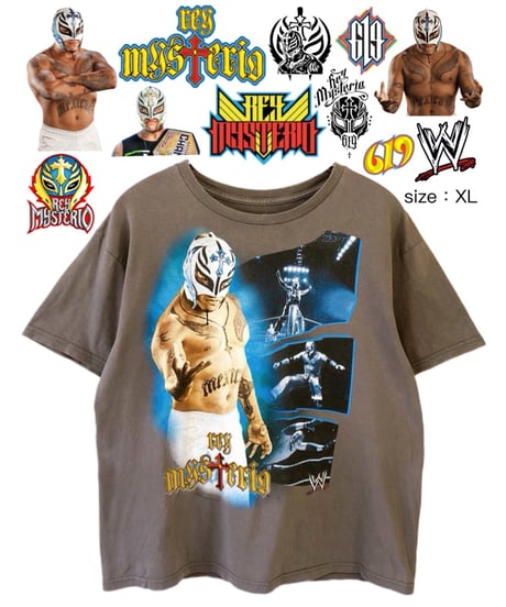 Rey Mysterio　WWE　Tシャツ　XL　グレー　USA古着