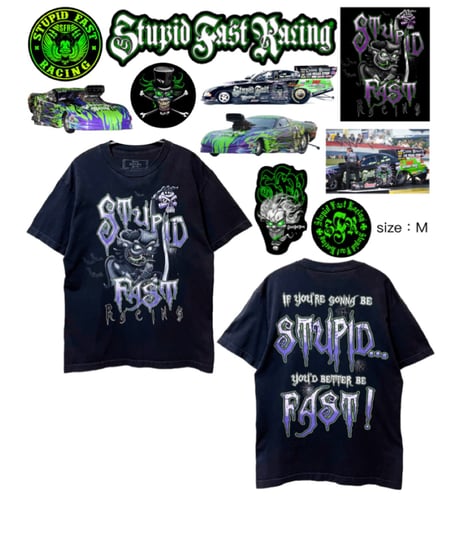 STUPID FAST RACING　Tシャツ　M　黒　USA古着