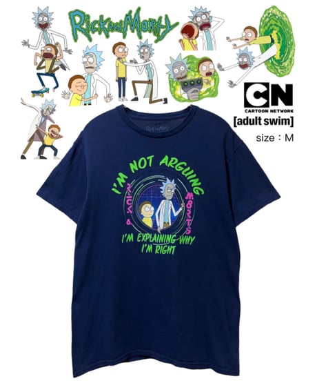 Rick And Morty　Tシャツ　M　紺　USA古着
