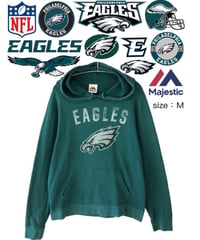 NFL　Philadelphia Eagles　パーカー　M　深緑　USA古着