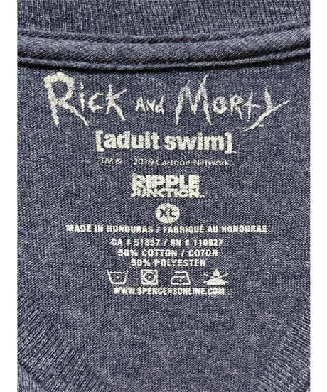 Rick and Morty　Tシャツ　XL　ブルーグレー　USA古着