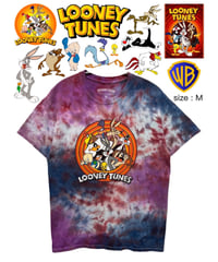 LOONEY TUNE　Tシャツ　M　ダイタイ柄　紫 × 青 × 白　USA古着