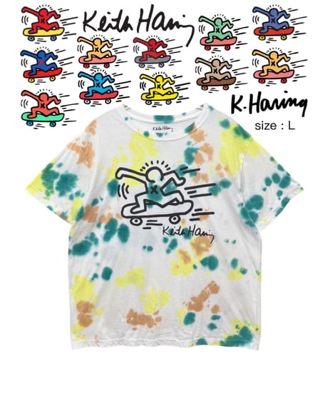 Keith Haring　SKATER　Tシャツ　L　ダイタイ柄　USA古着