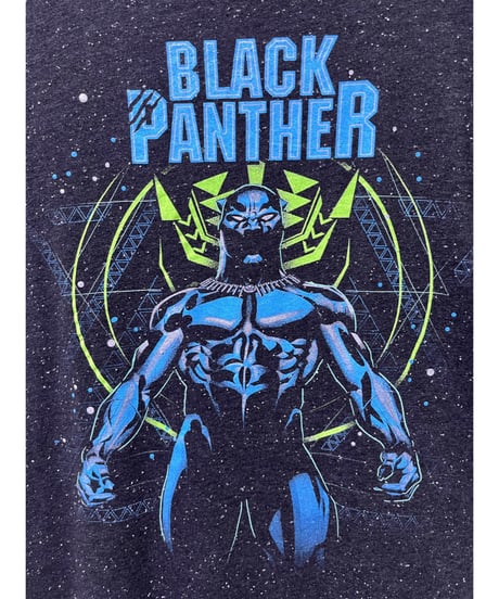 BLACK PANTHER　Tシャツ　M　ダークグレー　ネップ柄 　USA古着