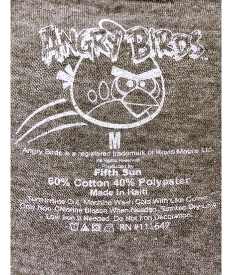 Angry Birds　Tシャツ　M　グレー　USA古着