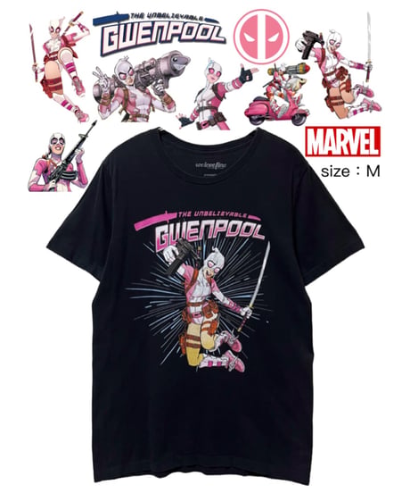 GWENPOOL　Tシャツ　M　黒　USA古着