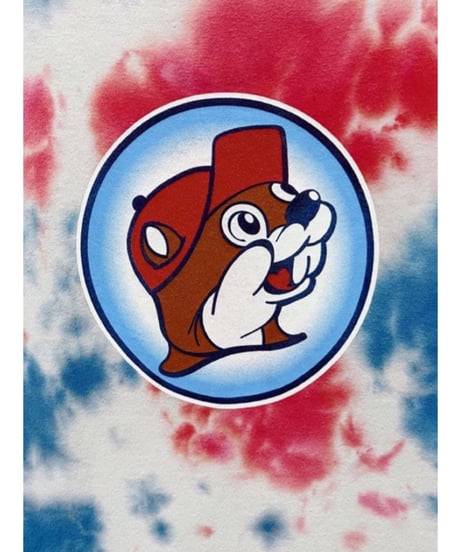 BUC-EE’S　Tシャツ　L　赤✕青✕白　ダイタイ柄　USA古着