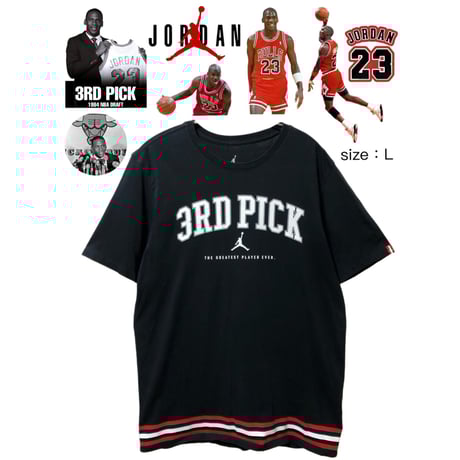 着用1回 ナイキ ジョーダン レアエア ダメージ Tシャツ US Lサイズ 黒 JORDAN BRAND M J OSAKA CITY LBR SS CREW BLACK（ジョーダン
