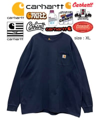 Carhartt　長袖Tシャツ　XL　紺　USA古着