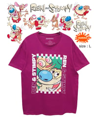 Ren & Stimpy　Tシャツ　L　紫　USＡ古着