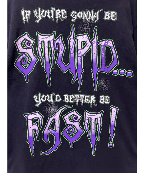 STUPID FAST RACING　Tシャツ　M　黒　USA古着