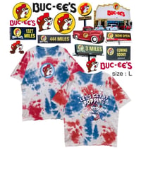 BUC-EE’S　Tシャツ　L　赤✕青✕白　ダイタイ柄　USA古着