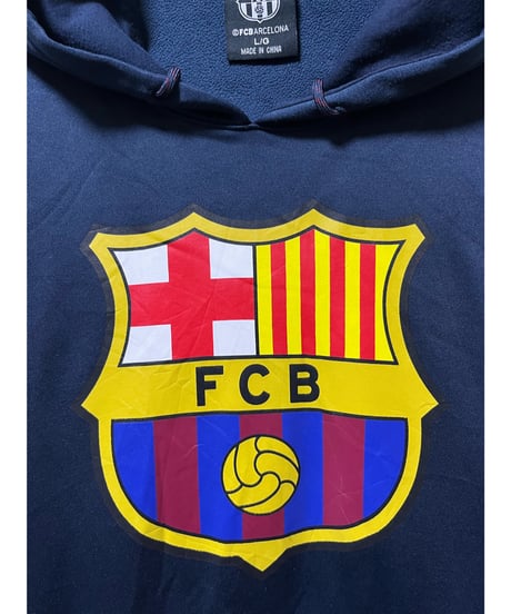 FC Barcelona　パーカー　L　 紺　USA古着