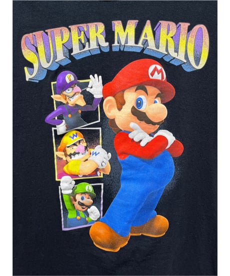 Mario　Luigi　Wario　Waluigi　Tシャツ　M　黒　USA古着