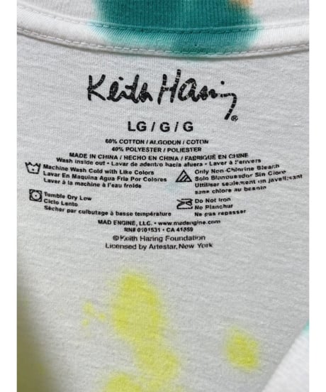 Keith Haring　SKATER　Tシャツ　L　ダイタイ柄　USA古着