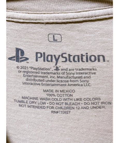 PlayStation　Tシャツ　Ｌ　ベージュ　USA古着