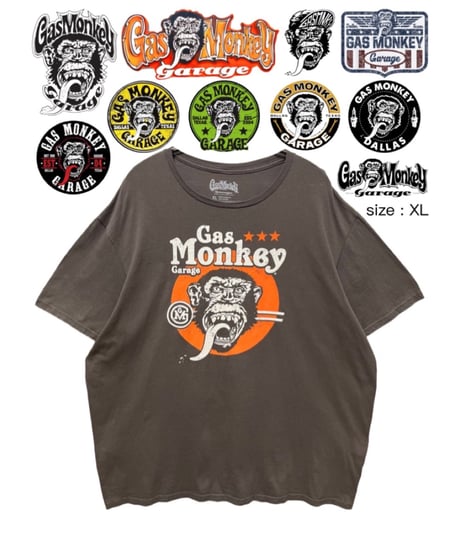 Gas Monkey Garage　Tシャツ　XL　茶色　USA古着