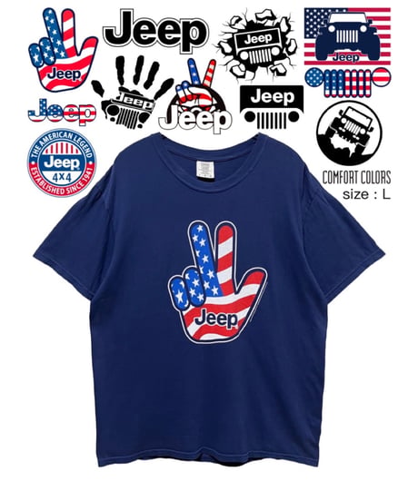 Jeep　Tシャツ　L　紺　USA古着