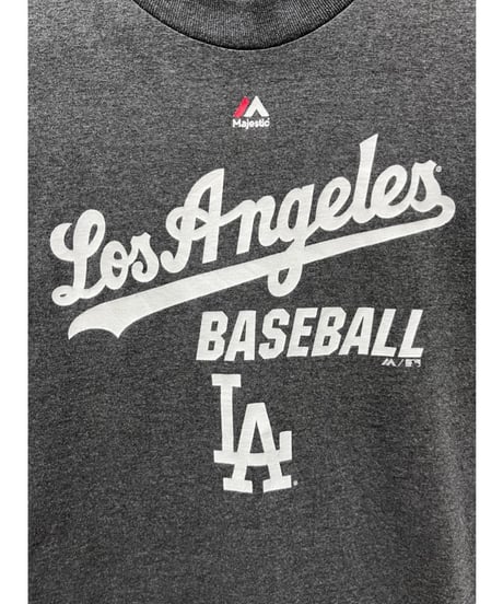 MLB　Los Angeles Dodgers　Tシャツ　S　グレー　USA古着