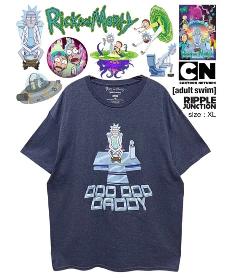Rick and Morty　Tシャツ　XL　ブルーグレー　USA古着