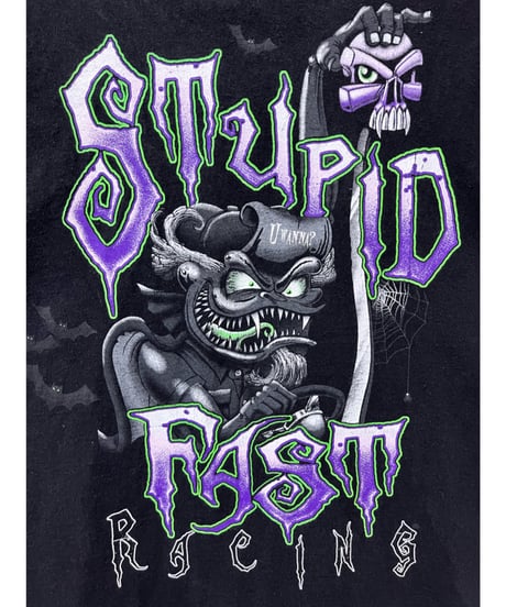 STUPID FAST RACING　Tシャツ　M　黒　USA古着
