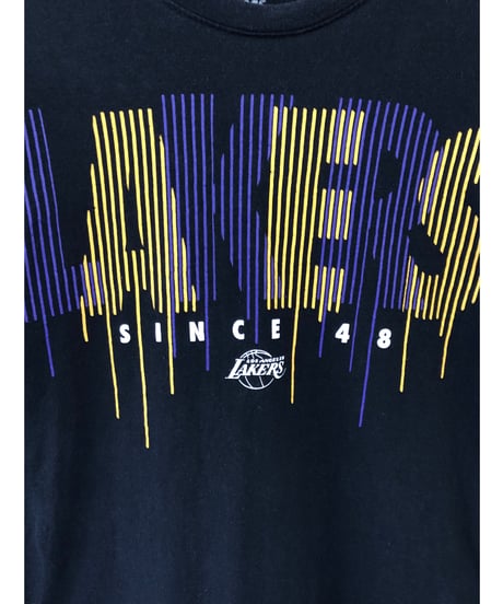 NBA　Los Angeles Lakers　長袖Ｔシャツ　M　黒　USA古着