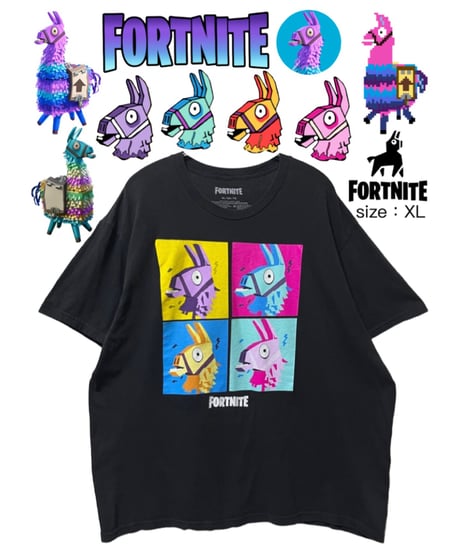 FORTNIT LIAMA　Tシャツ　XL　黒　USA古着