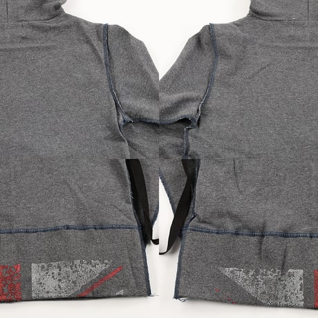 00’s HERE THERE ヒアゼア ロンドンパンクフーディーカットソー  フリーサイズ チャコールグレー（ジャンク商品）