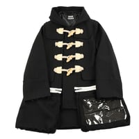 00’s HERE THERE ヒアゼア パンクファッションダッフルコート フリーサイズ ネイビー（ジャンク商品）（腰のポケットは飾りポケットです）