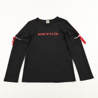 00’s A.R.W パンクファッション袖切込デザインプリント長袖カットソー  Mサイズ ブラック（ジャンク商品）